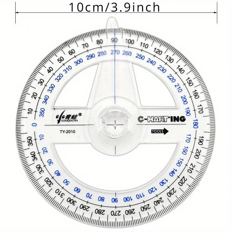 2 pz 360 ° protactor plastica matematica trasparente righello strumenti di disegno cerchio Winkelmesser