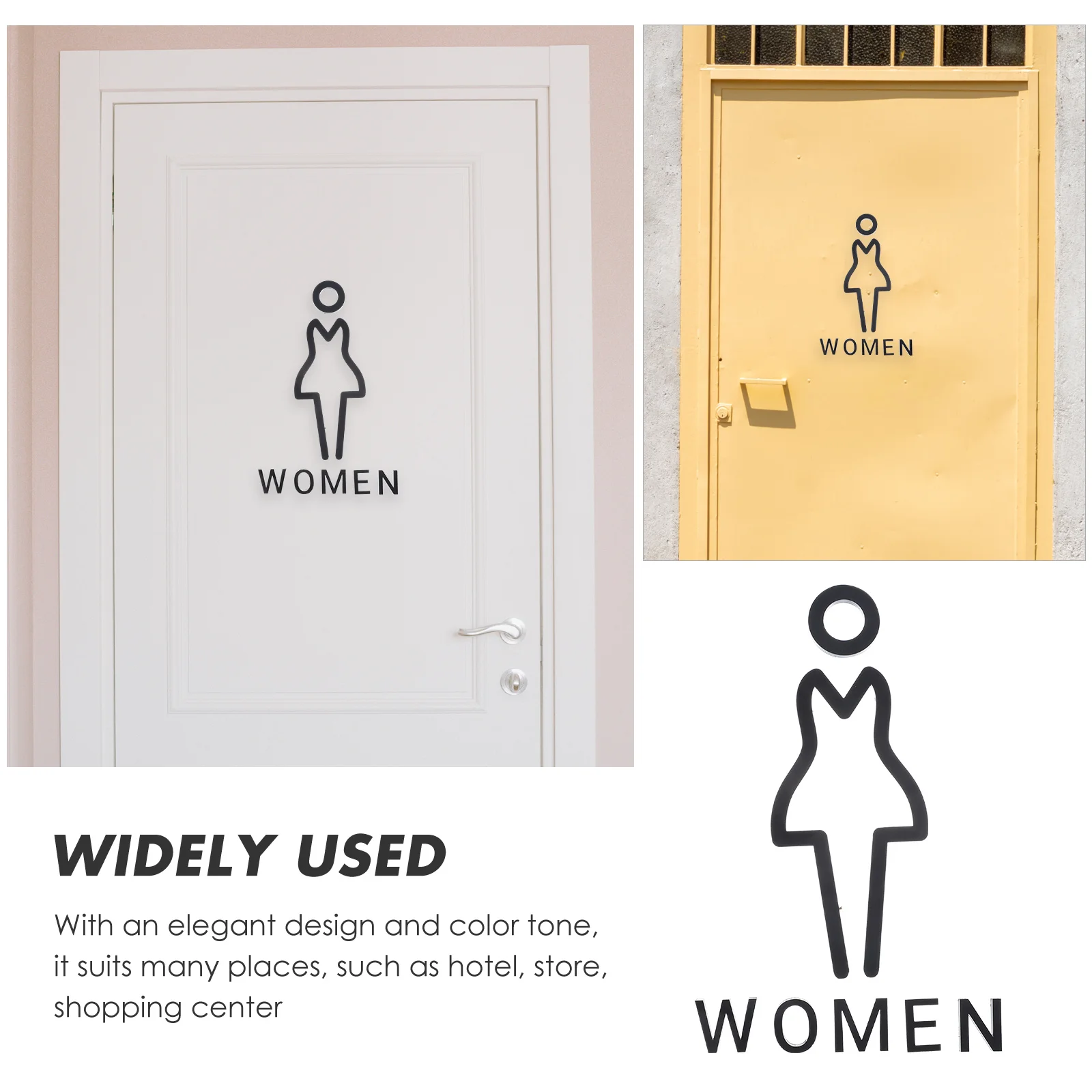 

Acrylic Bathroom Sign For Door Washroom Toilet Signs Business Restroom Identification Plate Wall Mount Lavatory Symbol Decor