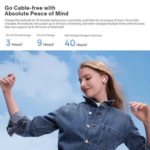 Imagen 2 del producto HUAWEI-FreeBuds SE 2, batería de 40 horas de duración, 3 horas de reproducción de música con carga de 10 minutos, IP54, Bluetooth 5,3