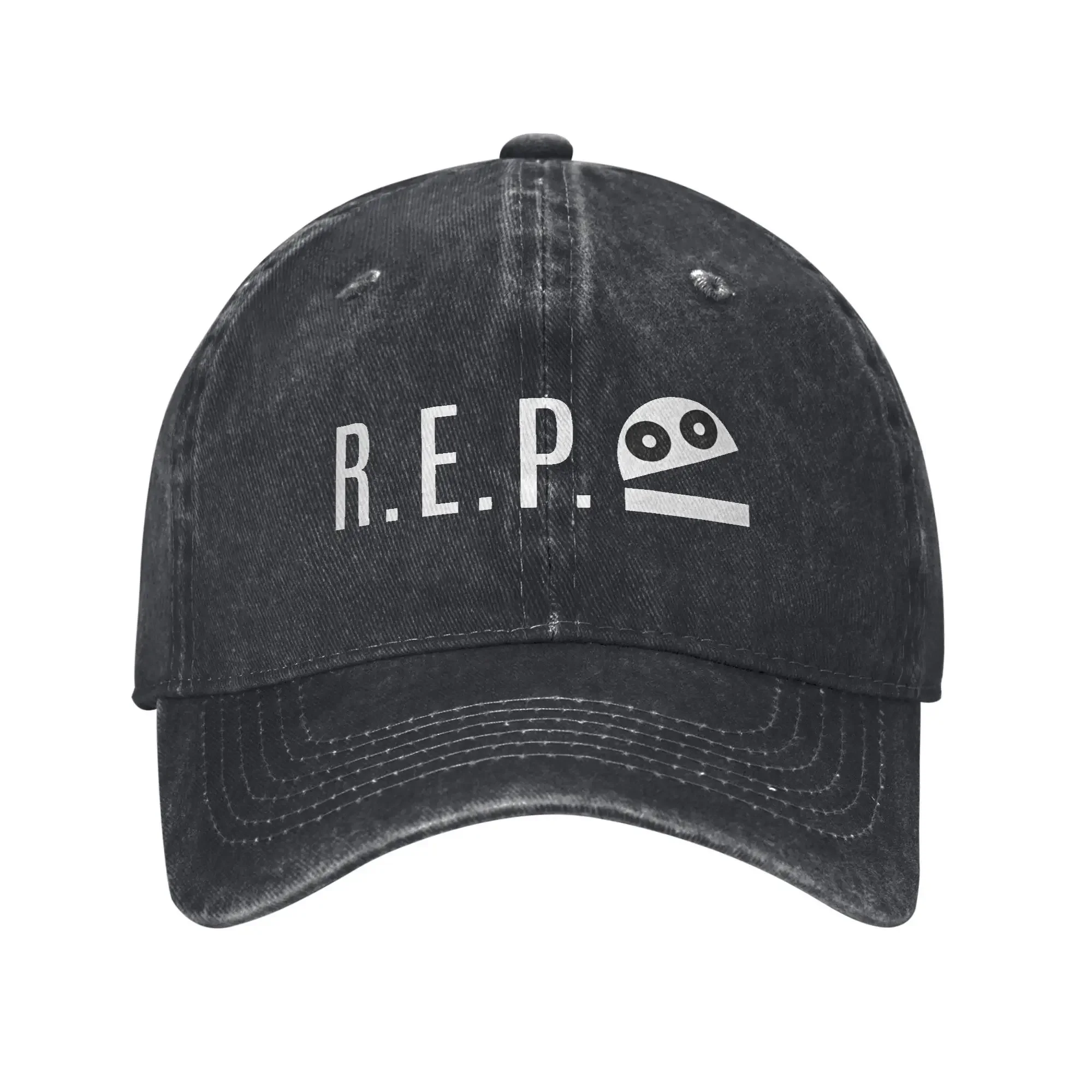 

R.E.P.O King of The Losers Baseball Caps Casual Distressed Denim Washed Hot Game Repo Robot Headwear Outdoor Unstructured Hat