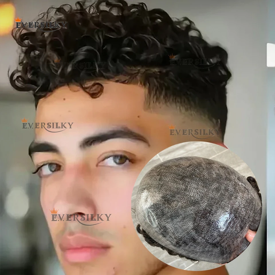 

18 мм афро вьющийся мужской парик, супер прочный парик с натуральной линией волос, полный искусственный черный мужской серый коричневый блондин, дешевый 100% кусок человеческих волос