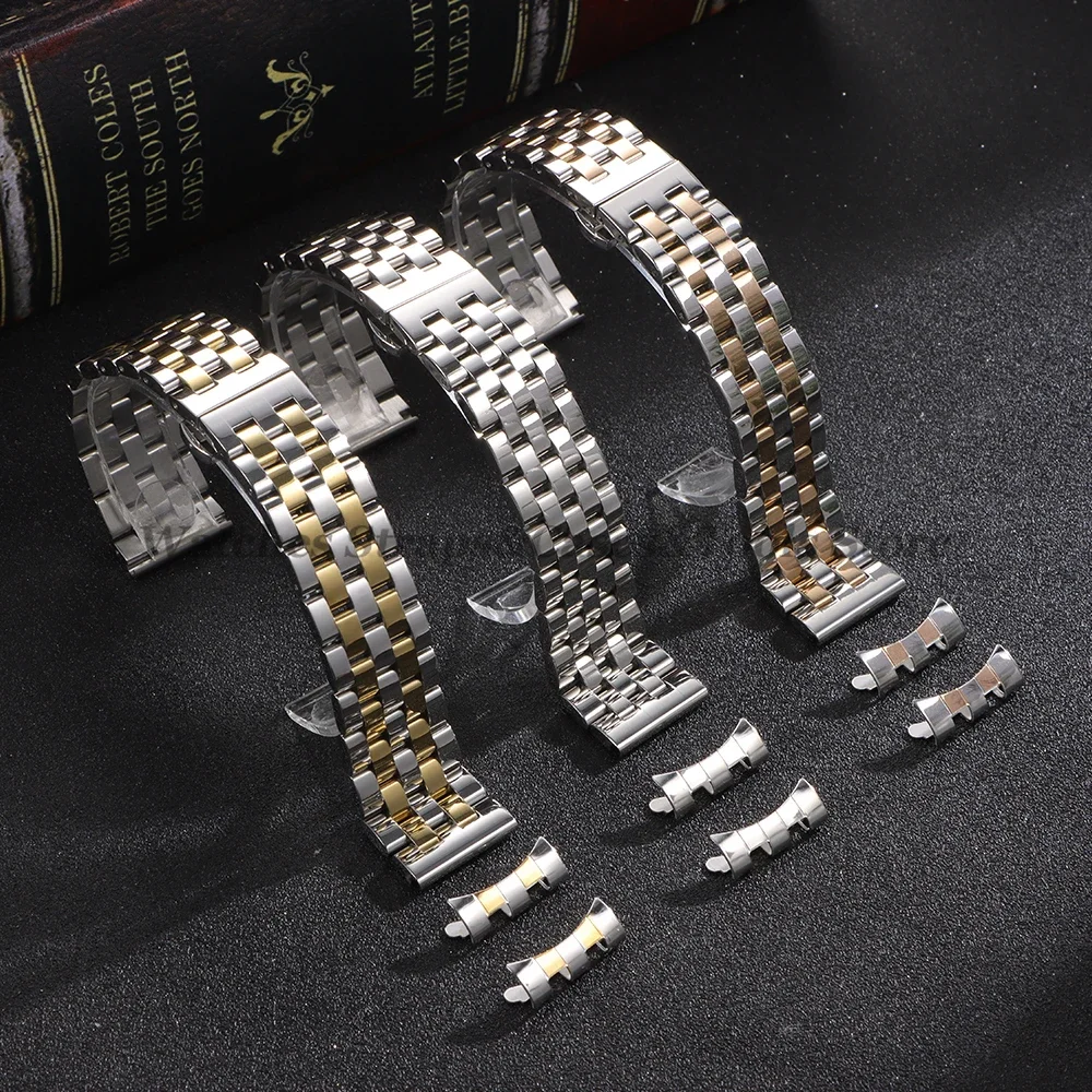 Solid Stainless Steel Strap 18mm 19mm 20mm 22mm High Quality Watchband for Tissot for Citizen for Seiko Curved/FlatEnd Wristband
