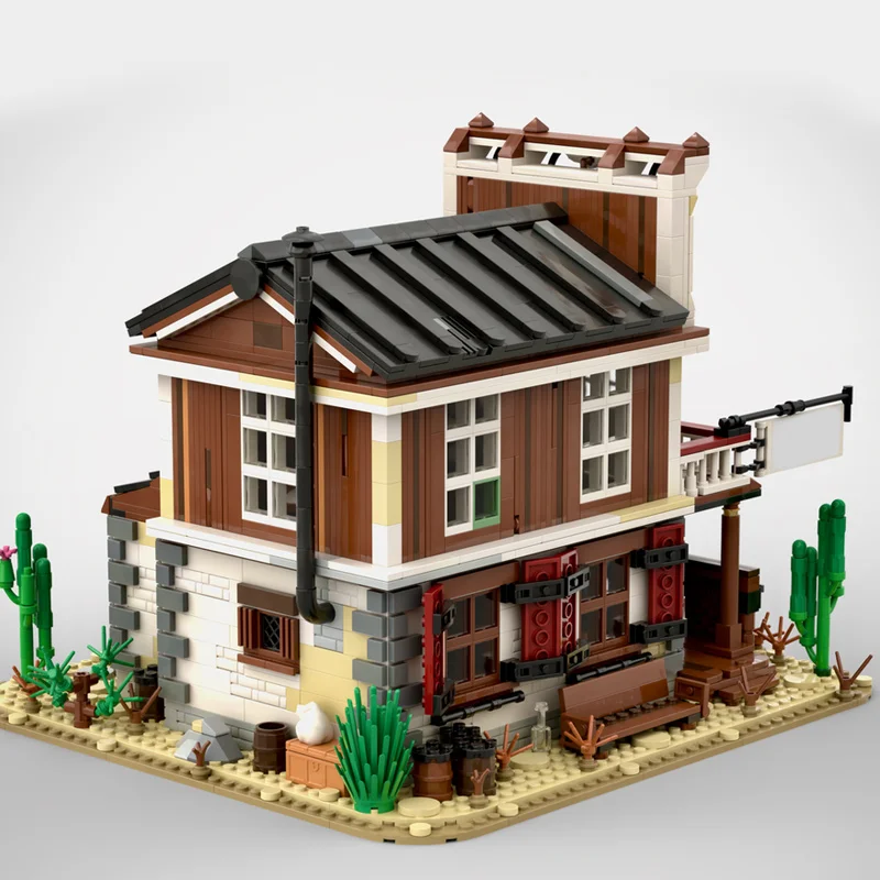 2355pcs MOC Lone Brick Detective Agency Western Model Building Blocks Architecture Toys Christmas Gifts Education Kids DIY Toy
