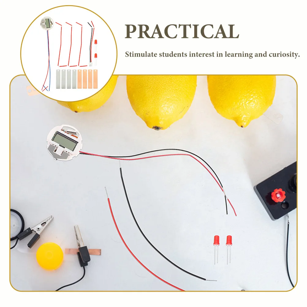 2 sets Fruit Experiment Kit Batterijen Diy Science Kits Suite Klok Maken Metaal Experimentele Student Natuurkunde Onderwijs