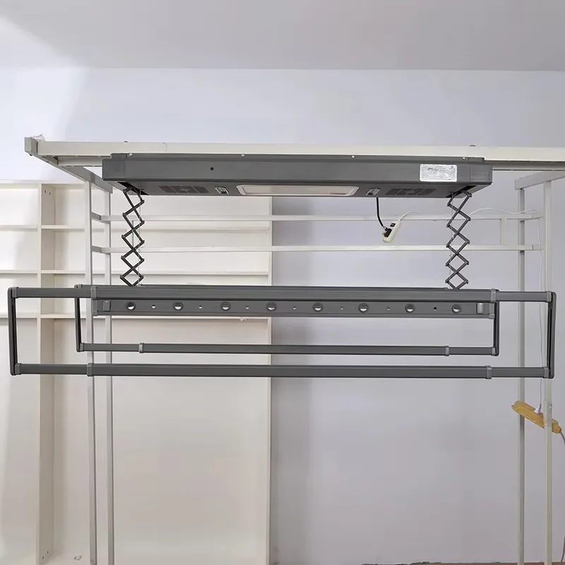 Home Laundry Dryer Supplier Wall Ceiling Lift Foldable Retractable Clothesline Metal Hanger Electric Drying Rack