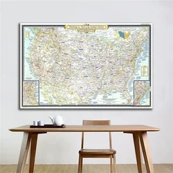 59*42cm History Map of The American Posters and Prints Wall Art Pictures Canvas Paintings Home Decoration School Supplies