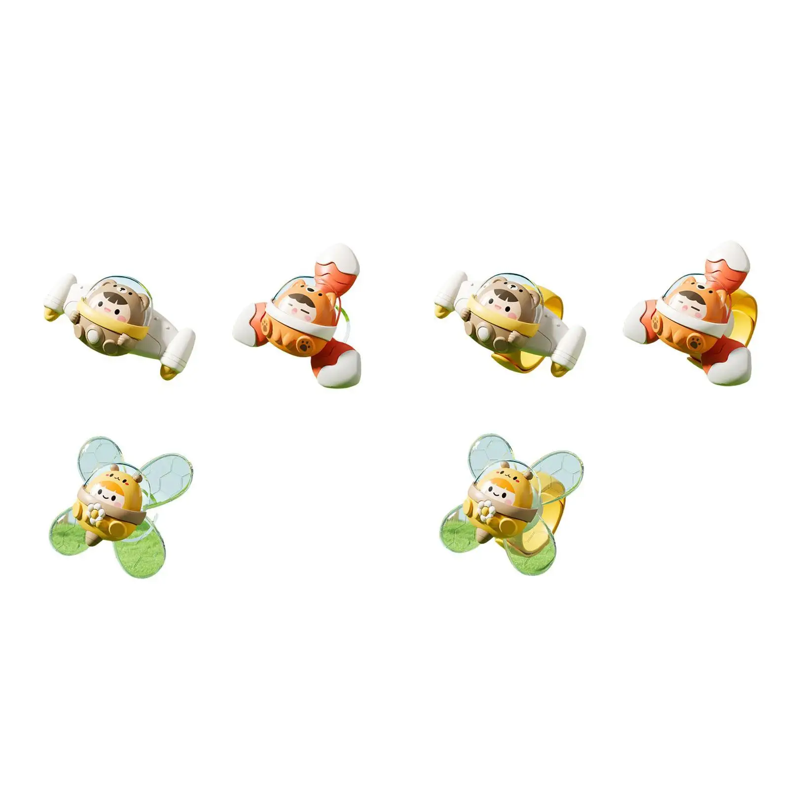 3 Pieces Suction Cup Rotating Toys Window Rotating Top Baby Toy for Bathtubs