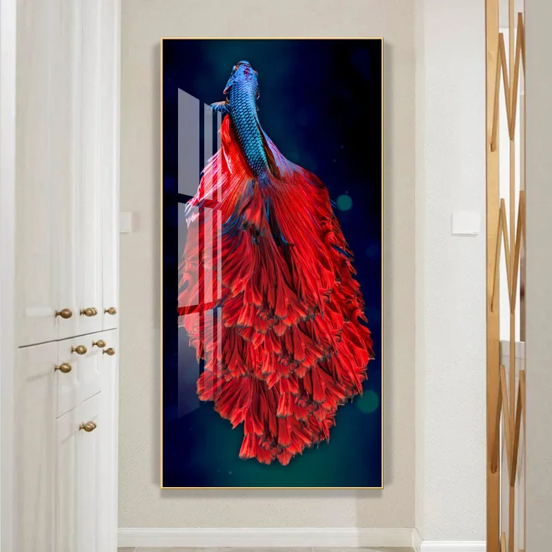 Creative Coral Fighting Fish Diamond Art Painting Kits Animal Peacock Fish 5D Diamond Painting Home Decor Cross Stitch