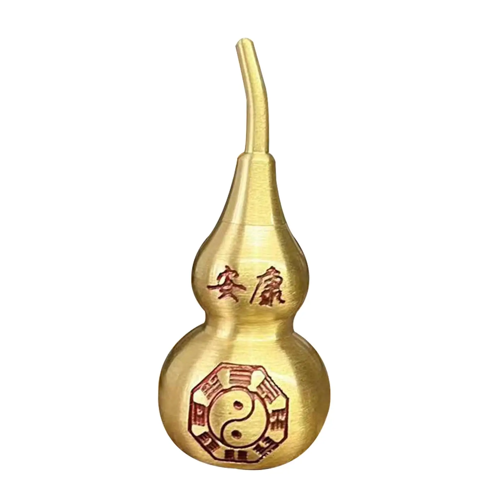 Brass 7cm Gourd Statue Feng Shui Ornament Table Adornment Decorative Display Handcrafted Chinese Crafts for Bedroom Exquisite