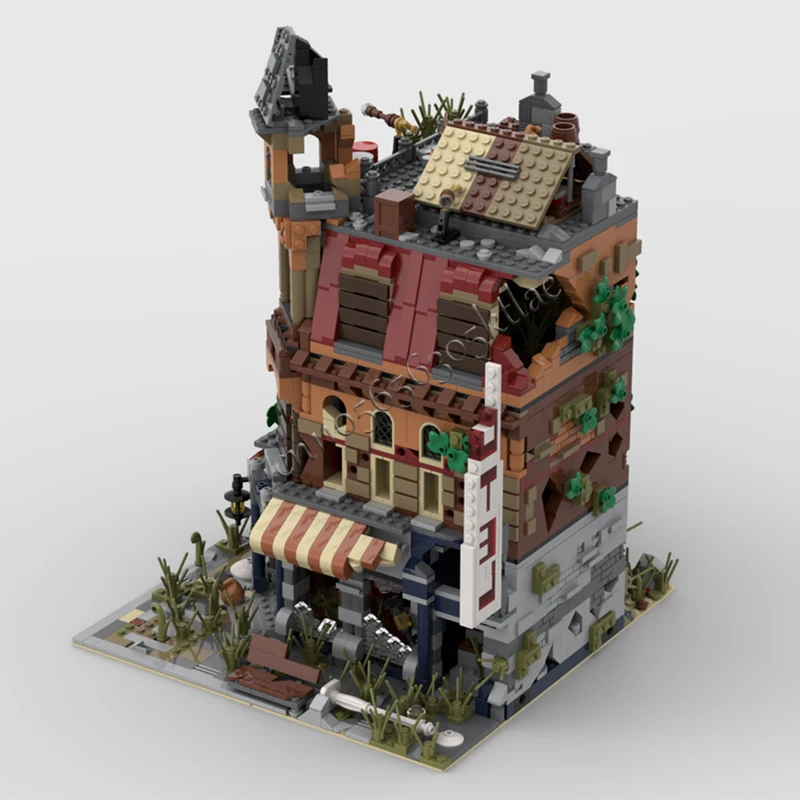 3203 PCS House Street Set 10182 Cafe Corner Apocalypse Version MOC Customize Modular Building Block DIY Boys Toy Christmas Gift