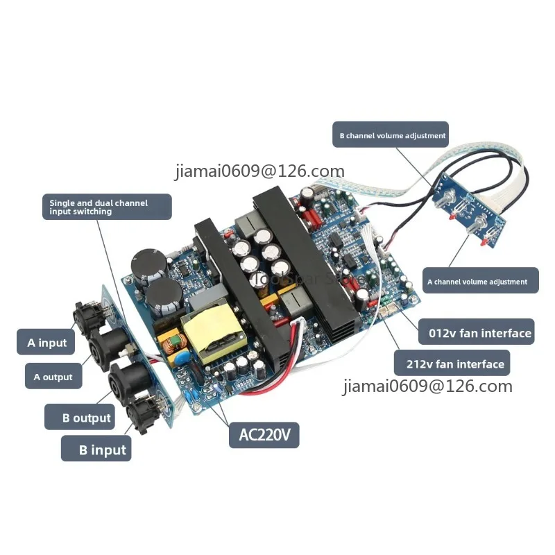 Turk Module 8 Channel IRS2092 High Power Dual Channel Class D Digital Amplifier Board 500W ...