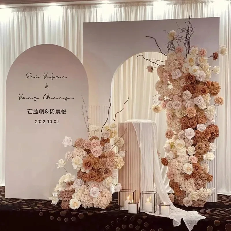 Luxury Wedding Backdrop Props Modern White Acrylic Wedding Arch for Indoor & Outdoor Decorations