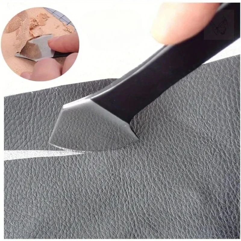 Leather Skiving Knife, 1PC Sharp Handle Cutting Tool for Leather Craft DIY Handwork