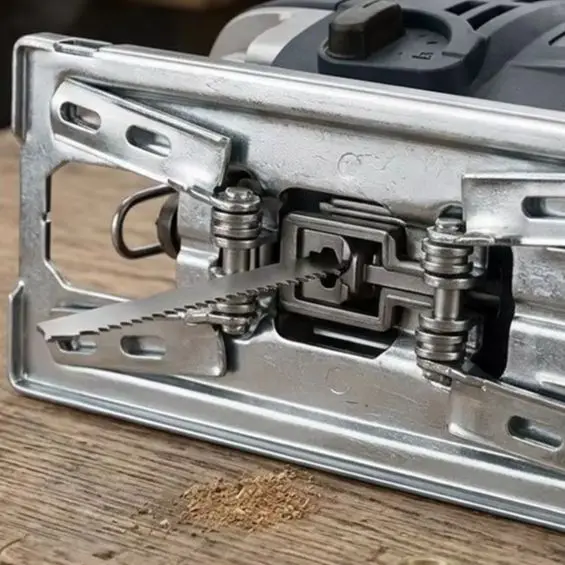 Metal Guide Wheel & Base Plate Set Compatible For 55 Jig Saw Reciprocating Rod Parts Silver, Power Tool Accessories