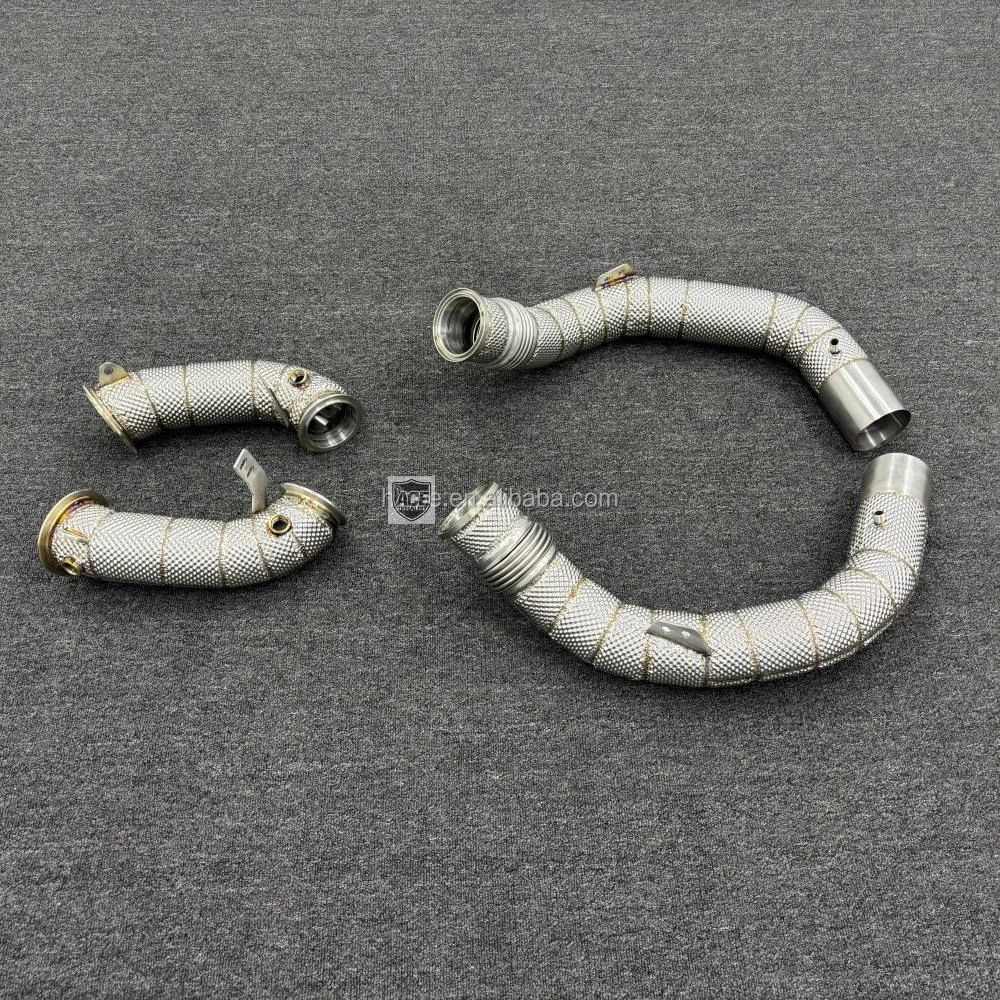 Fabrikneues Hochleistungs-Turbo-Downpipe für M5 F90 4.4T 2018-2023, Edelstahl 304, hochglanzpoliert, Hochleistungs-Auspuff – Detail 4