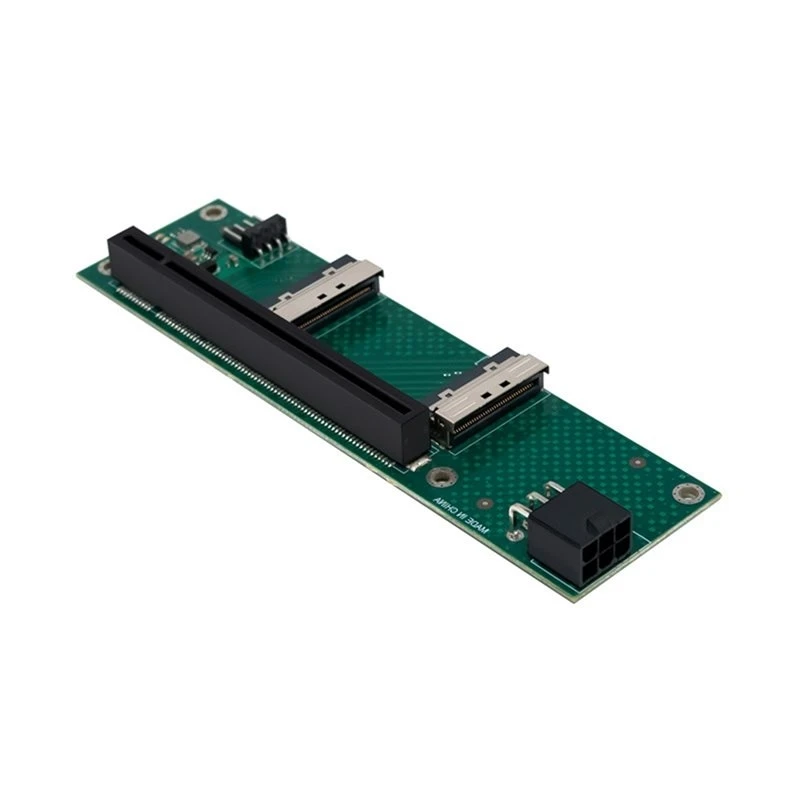 Exquisite-For Single GPU External Expansion Pcie 5.0 X16 Dual-Port MCIO-8I Adapter Board DC-DC Step-Down Power Supply