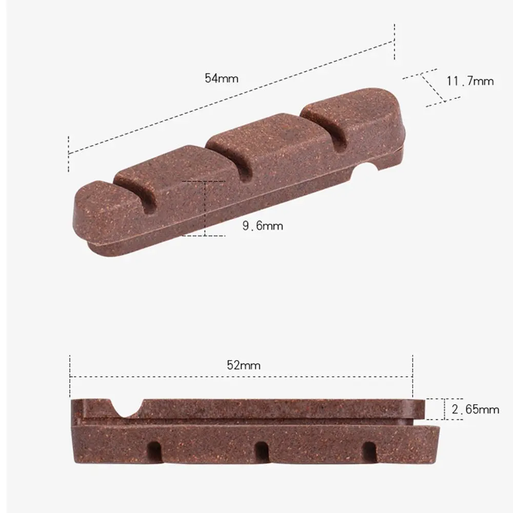 Carbon Rim Brake Pads Cork Compound Road Bike Caliper Braking Inserts for Carbon Wheel Low Rim Wear All Weather Use