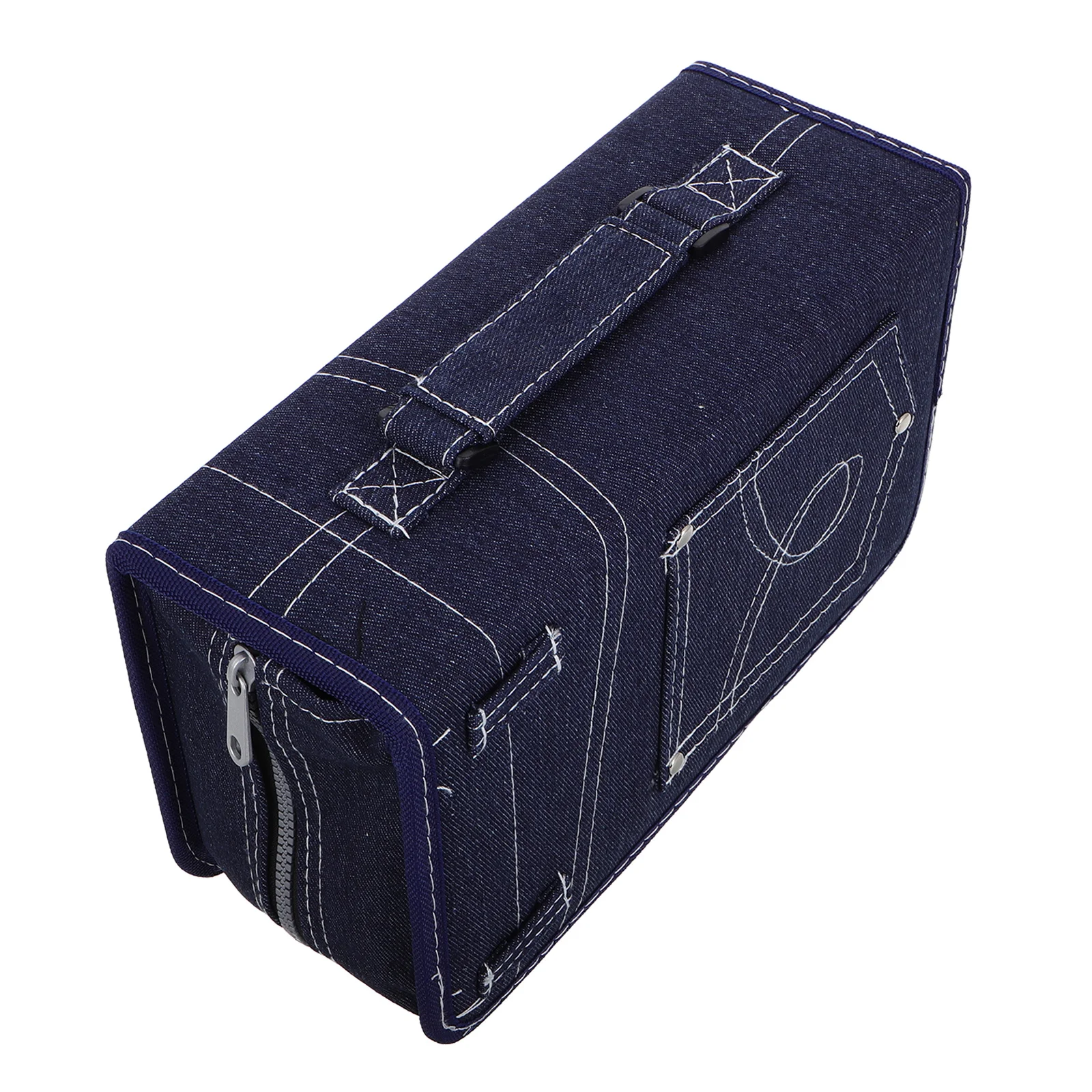 

Denim Fabric Cd Dvd Storage Bag 128 Disc Capacity Portable Organizer Pouch for Home Office Travel Use Scratch Resistant Design