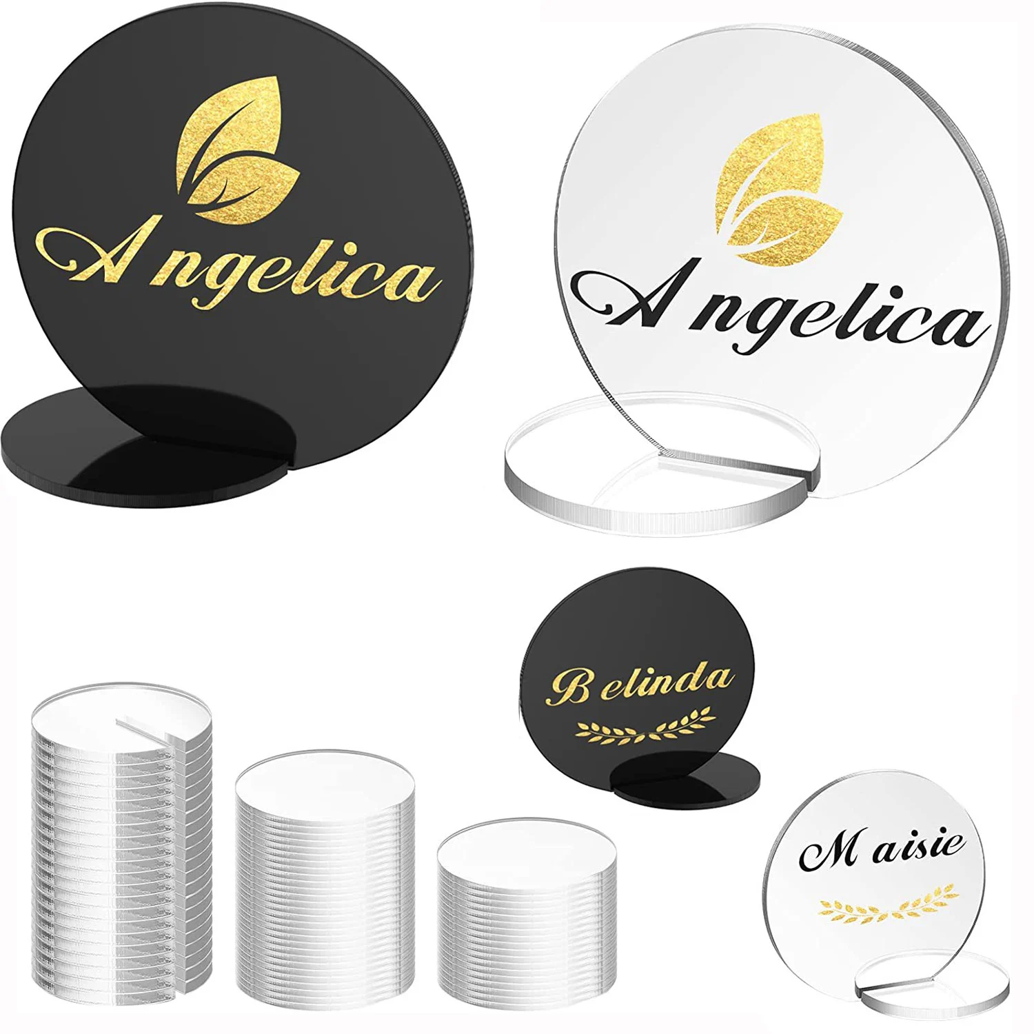 Dining Table Round Seating Sign DIY Cards for Weddings Name Base seat Plate Signage Banquet Acrylic Blank The Sign Room Table