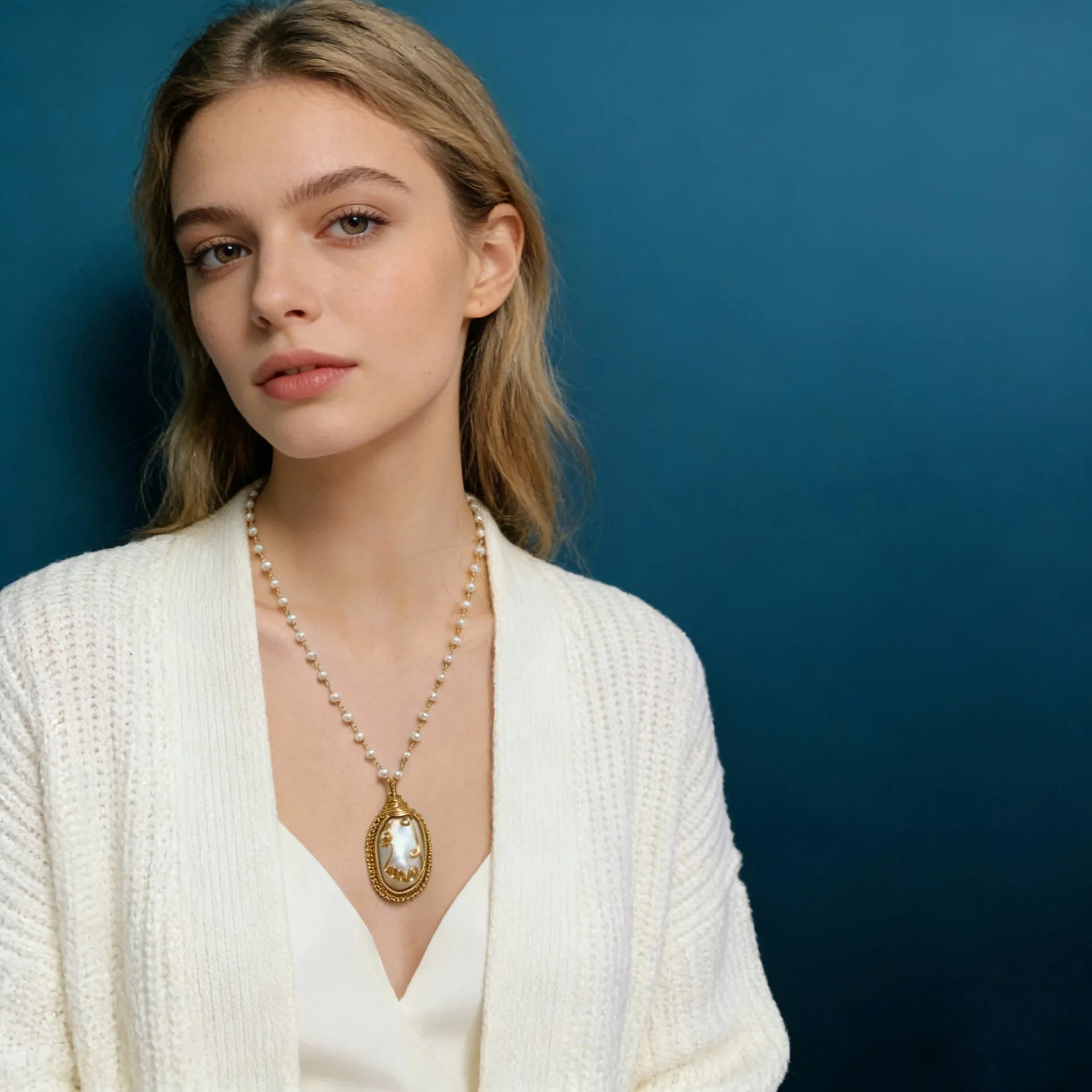 

Baroque Freshwater Pearl Necklace with Wound Irregular Shaped Pendant Stylish Long Sweater Chain Charm Fashion Women Accessory