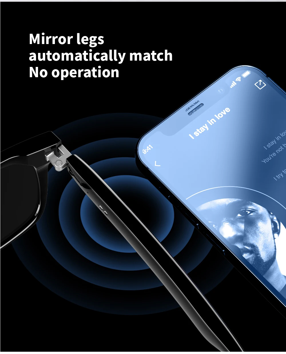 FIR IWO  Smart Glasses: Blue Light Filtering Polarized Sunglass Lenses Audio Built-in Mic&Speakers Touch&Voice Assistant