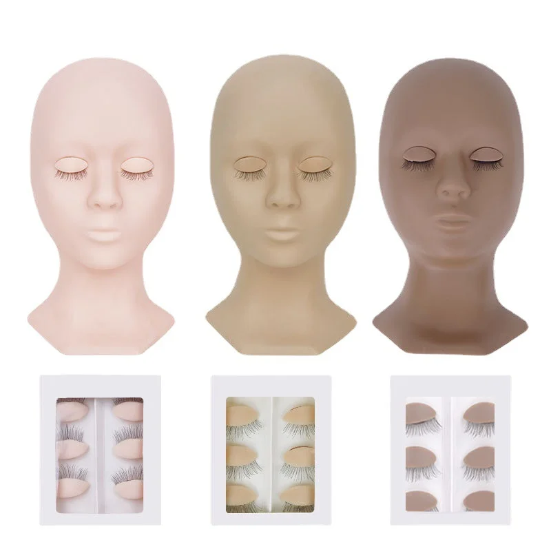 Eyelash Extension Replaceable Eyelid Practice Head Eyelash Teaching Model Head Eyelash Extension Removable Head Model