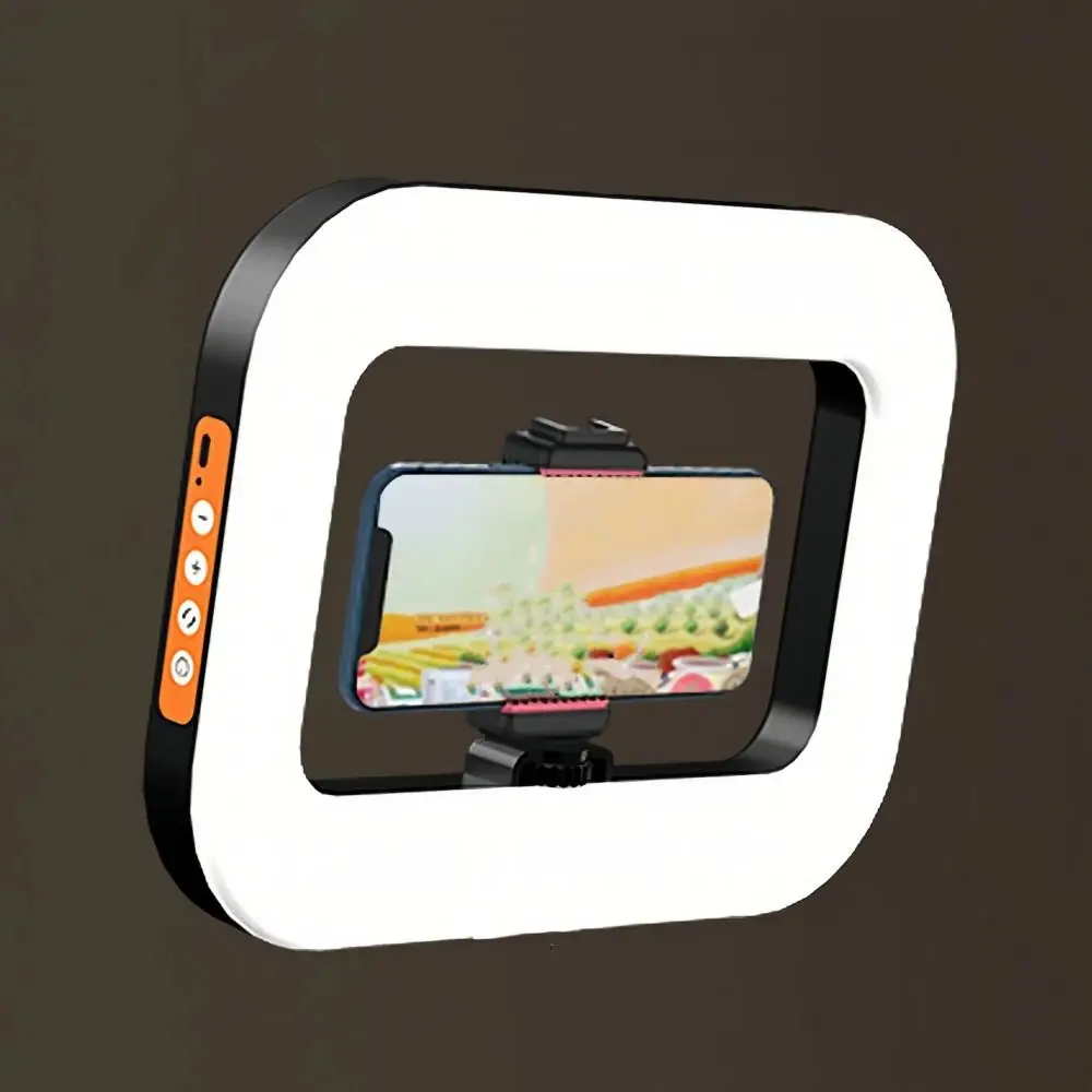 Handheld Selfie Fill Light with Clamp Adjustable LED Video Light Three-color Rechargeable Phone Fill Light Mobile Phone