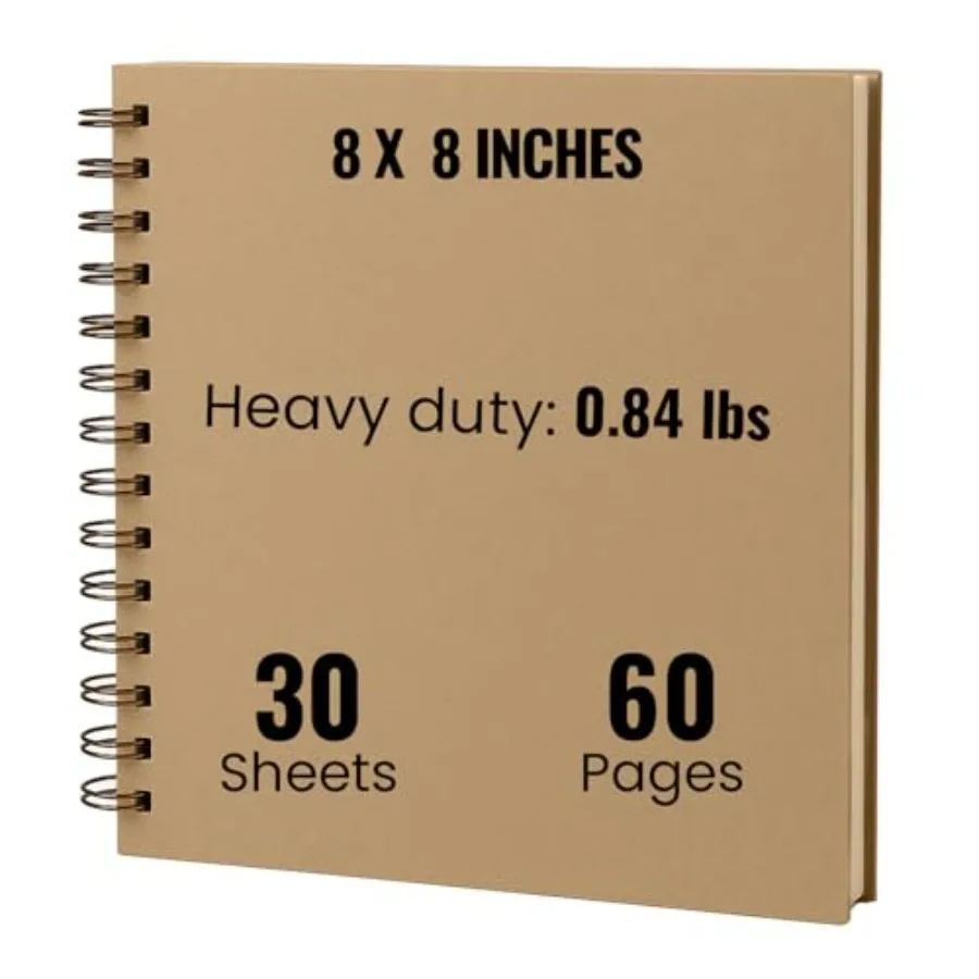 Scrapbook Aum Extra Tick Kraft Pr wit cover - 8 x 8 210gsm, 60 page