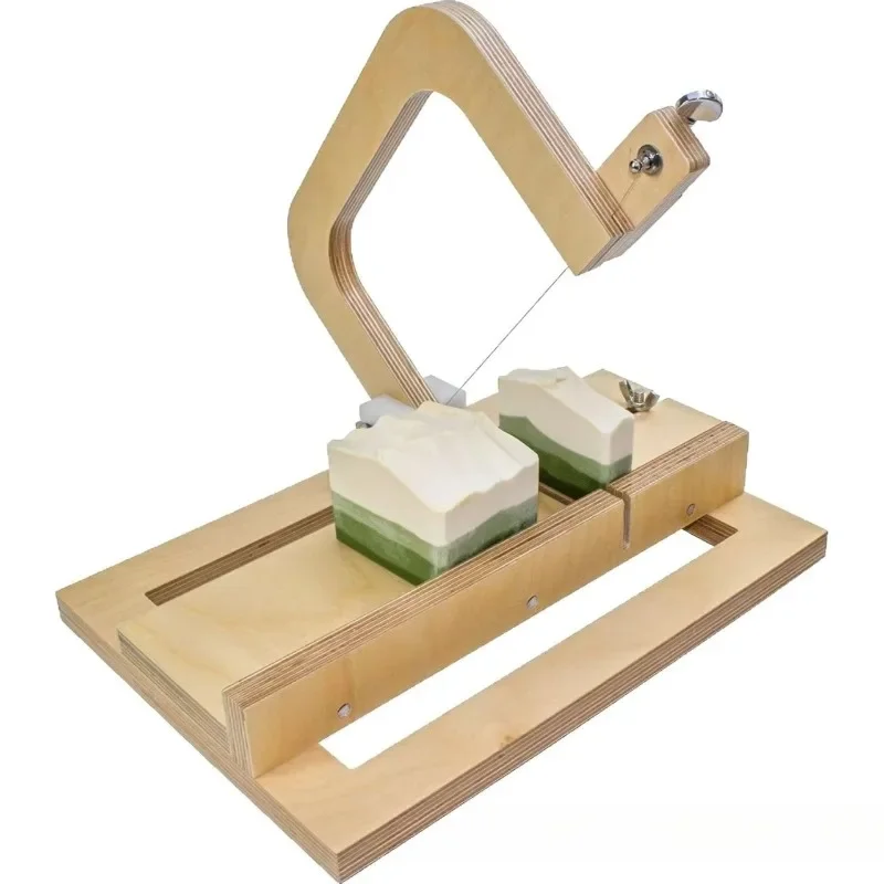 Wooden soap cutter Adjustable filament cutting tool Bread cheese butter cutting base