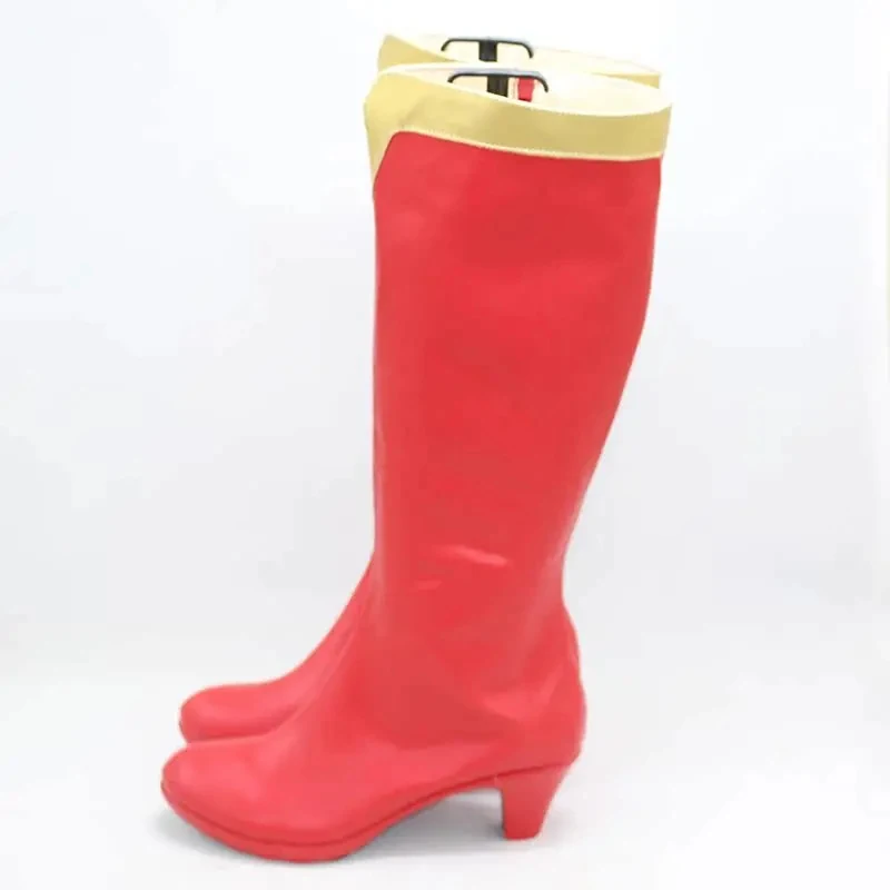 

A;3\v,7'd/Cosplay Shoes Superwoman Girls Super Hero Halloween Party Red PU Leather Boots Accessories Cusc;4'b,7'm\1/