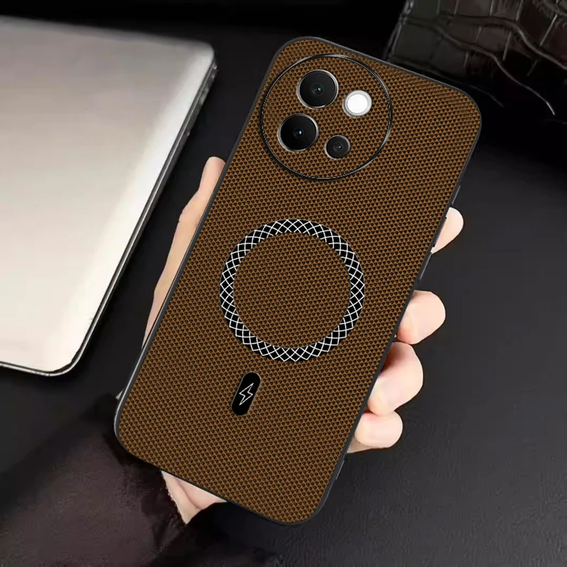 Biruiqu VIVO V40 Lite New Ultra-thin Magnetic Leather Shock-absorbing Protective Phone Case view 3