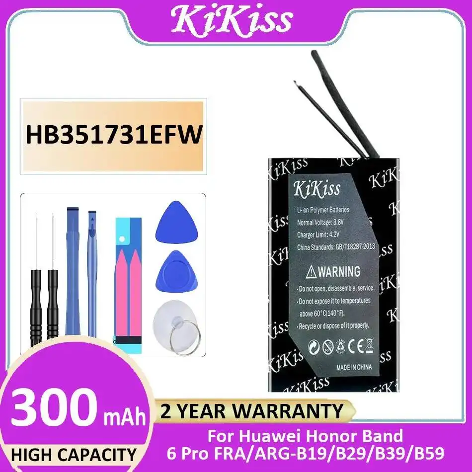 

HB351731EFW 300 мАч для Huawei Honor Band 6 Pro Fra Arg-B19 B29 B39 B59 Высокопроизводительный аккумулятор для часов Надежная замена
