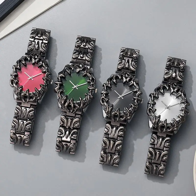 New Y2K Gothic Claw Shaped Quartz Watch With Detachable And Replaced Dial, Fashionable Street Accessory