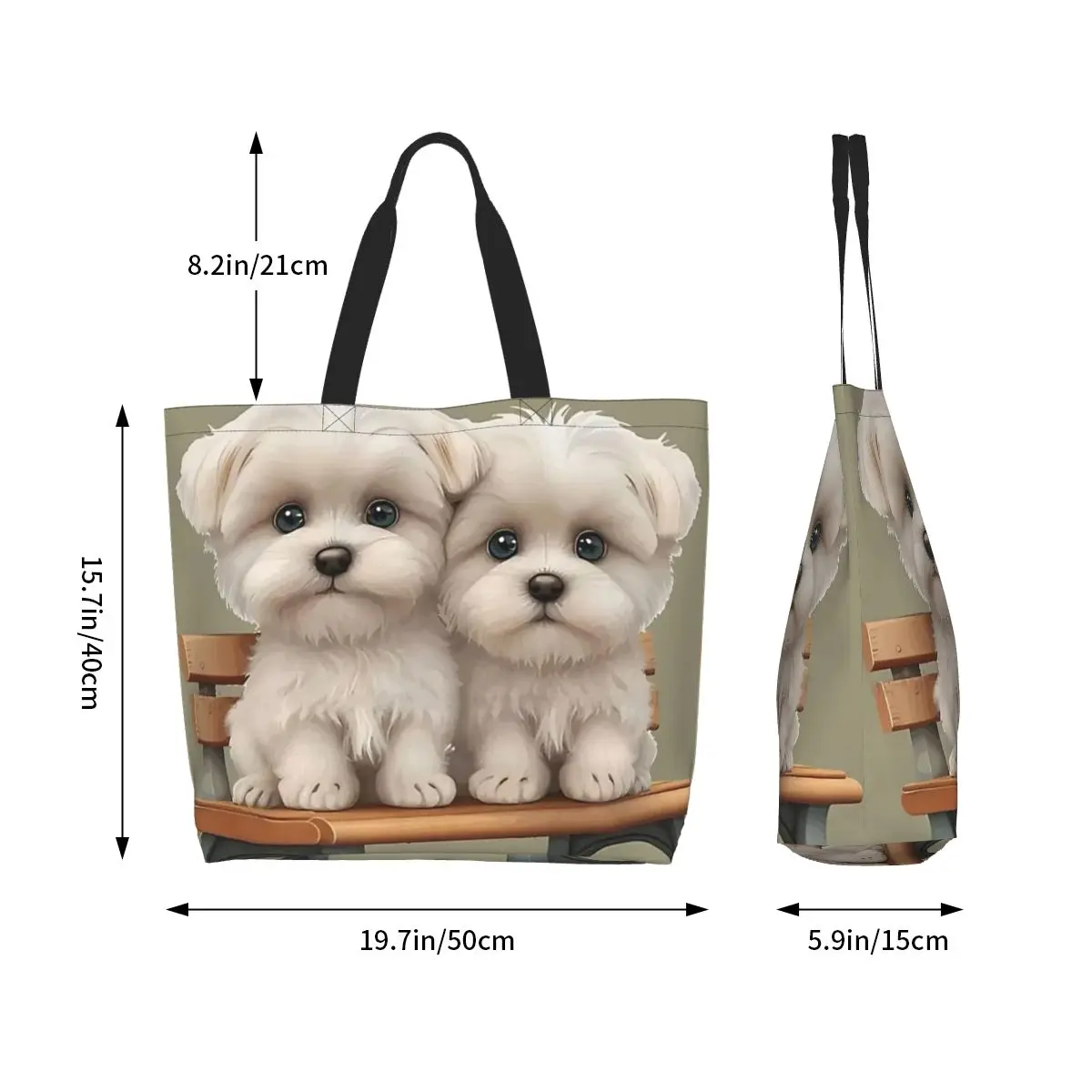 Border Collie Pet Dog Shopping Tote Bag Canvas Large Capacity Shoulder Bags Shopper Grocery Handbag for Women