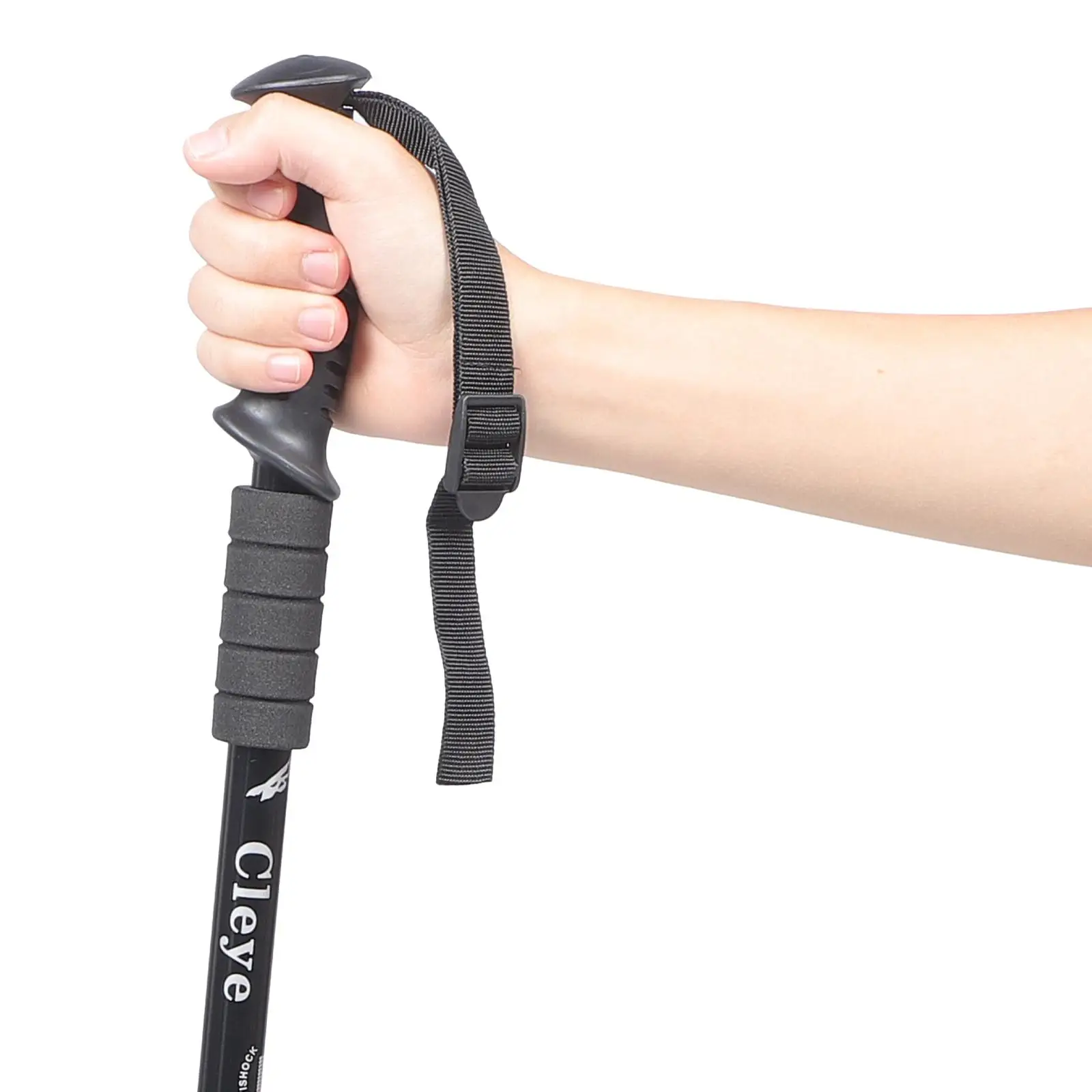 Aluminum Alloy Hiking Stick Walking Stick Black 4 Sections Adjustable Travel Cane Non Slip Durable