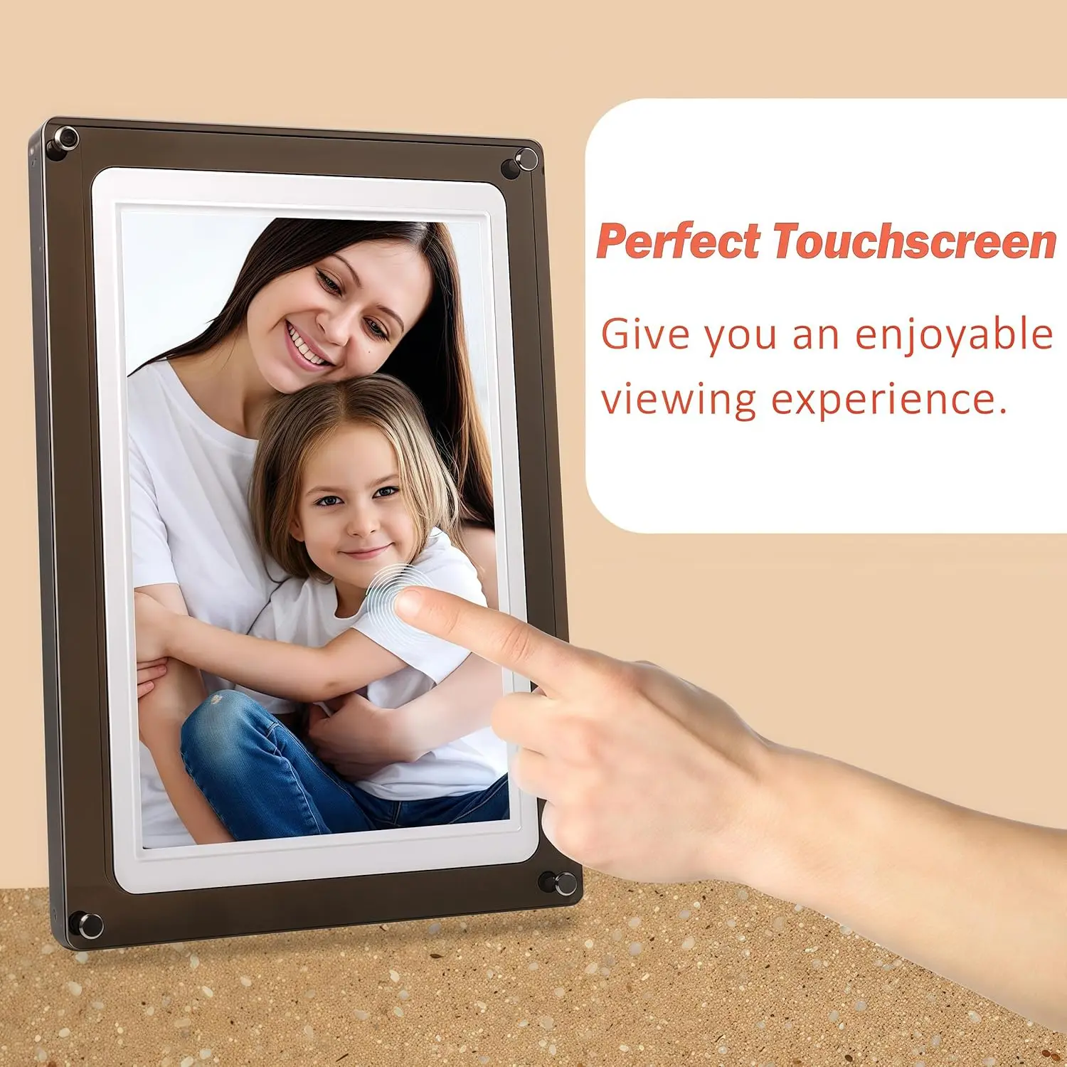 Frameo 10.1 Inch WiFi Acrylic black Digital Picture Frame Live Photo Video Frame 32GB Memory 1280x800 IPS LCD Touch Screen Mavoz