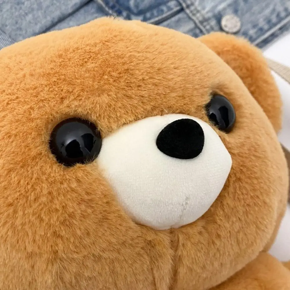 トレンドのマルチカラーぬいぐるみクマのバックパック、コニーヘア3Dぬいぐるみショルダーバッグ、ぬいぐるみ人形、かわいいクマの動物バッグ、子供用