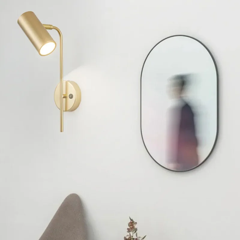 Modern Rotatable Wall Light Living Room Background LED Wall Bedroom Bedside Light Aisle Long Pole Switch Lamp
