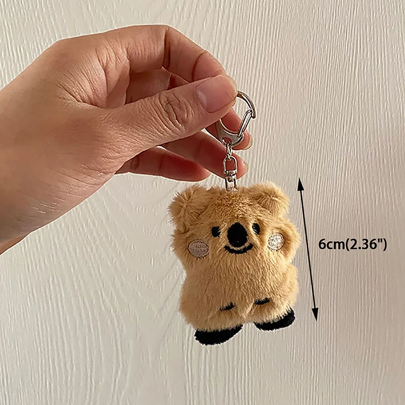 Mainan boneka Koala empuk lucu baru mainan boneka hewan Koala tas ransel bulu kelinci imitasi hadiah anak perempuan liontin