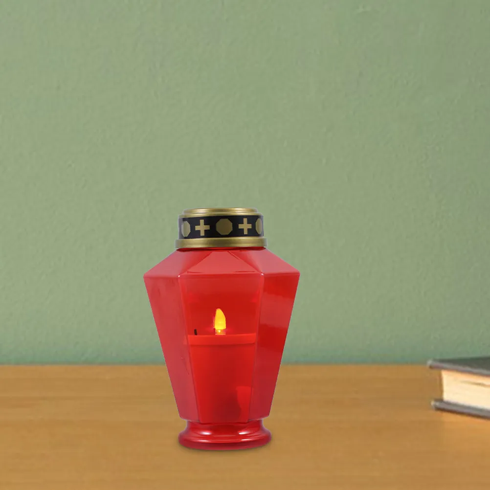 

2 шт. Элегантные беспламенные электрические свечи для сада, украшения для кладбища, уличные, для двора, для религиозных обрядов, многоразовые