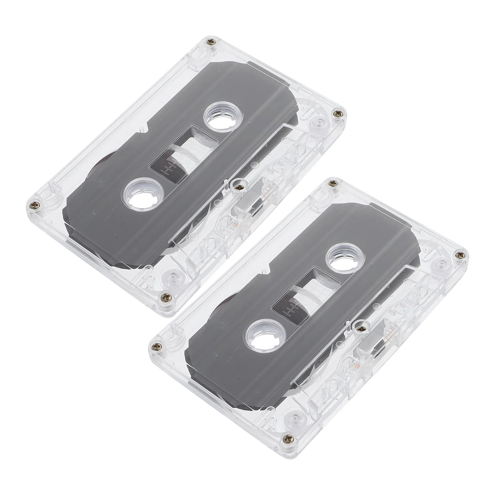 

2 Pcs Decorate Audio Tape Office Clear Duct Label Maker Plastic Blank Cassette Tapes Low Noise