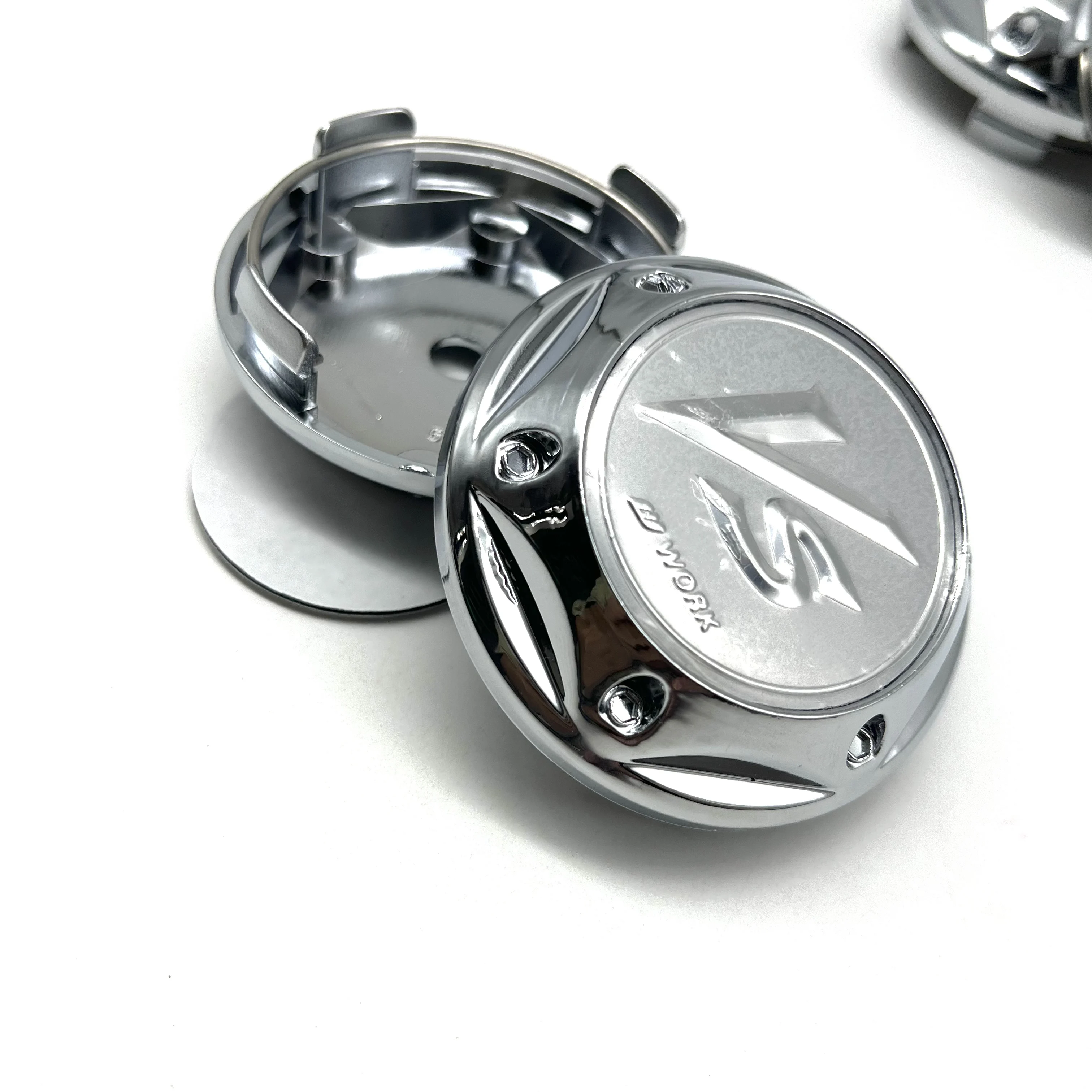 4Pcs 68mm Car Wheel Center Cap Flower High Cap Rim Hub Cover For 3D 45mm VS W Work Emblem Badge Sticker Styling Auto Accessorie