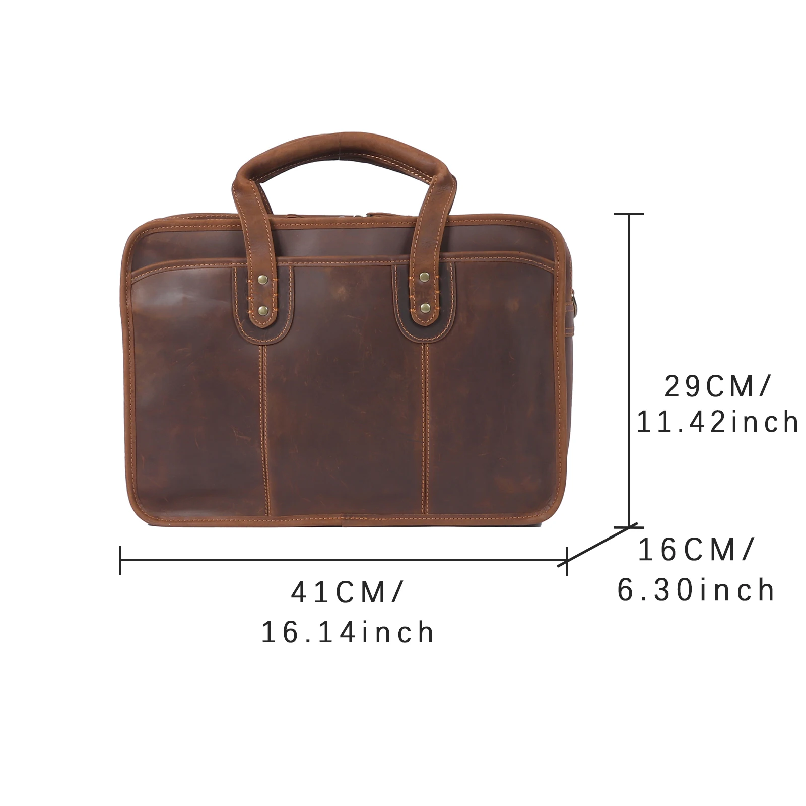 S.WORKER Neues Design Vintage Echtleder Herren-Aktentasche Laptop-Tasche Große Kapazität Rindsleder Business-Tragetasche Handtasche für Männer – Detail 3