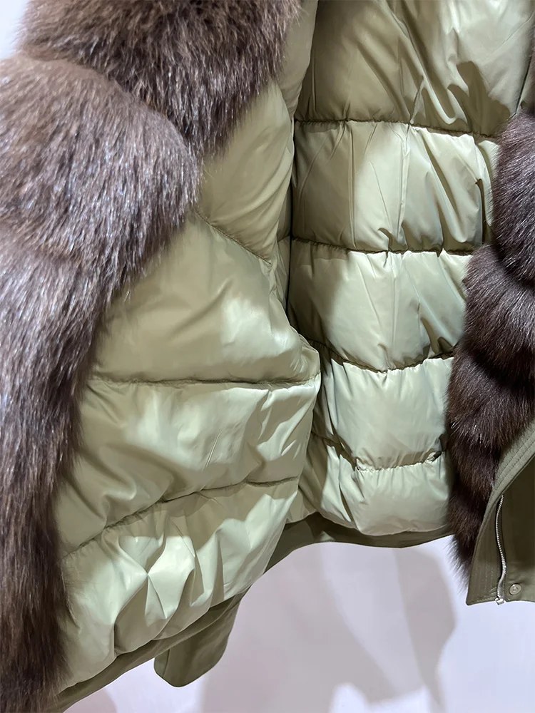 2025 Fashion Winter Goose Down Jacket Puffer Jacket Real Fox Fur Collar Thick Women Warm Parka Coat Luxury Outwear Female