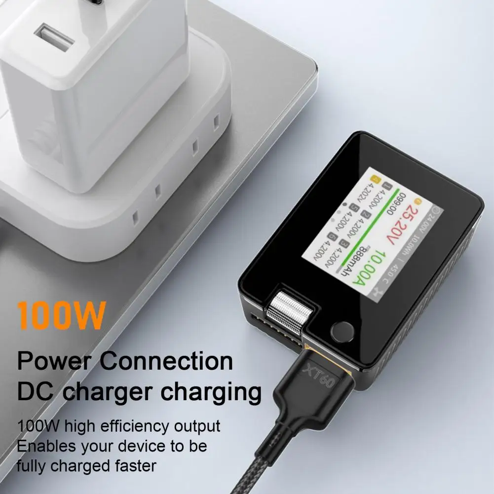 Braided Charging Cable Type-C to XT60 Model Port 100W Fast Charging High-Speed Output for Model Airplanes Cars