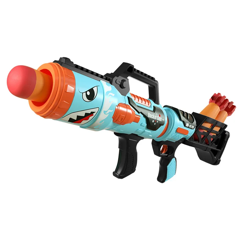 Pistola suave aerodinámica Shark bazooka, puede disparar balas, mortero de largo alcance, juguete para niños