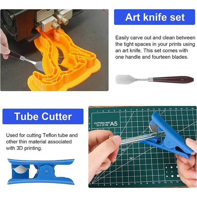 3D Printer Polishing Tools 3D Printing Tool Kit For Finishing 3D Model File Cutter Scraper