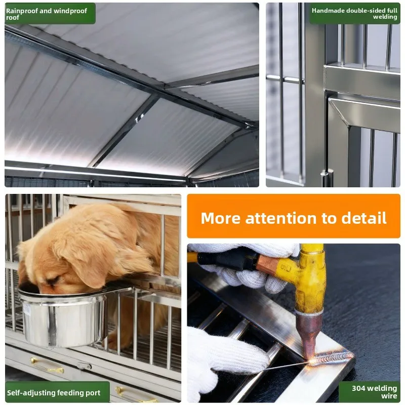 Stainless steel dog cage outdoor windshield large dog