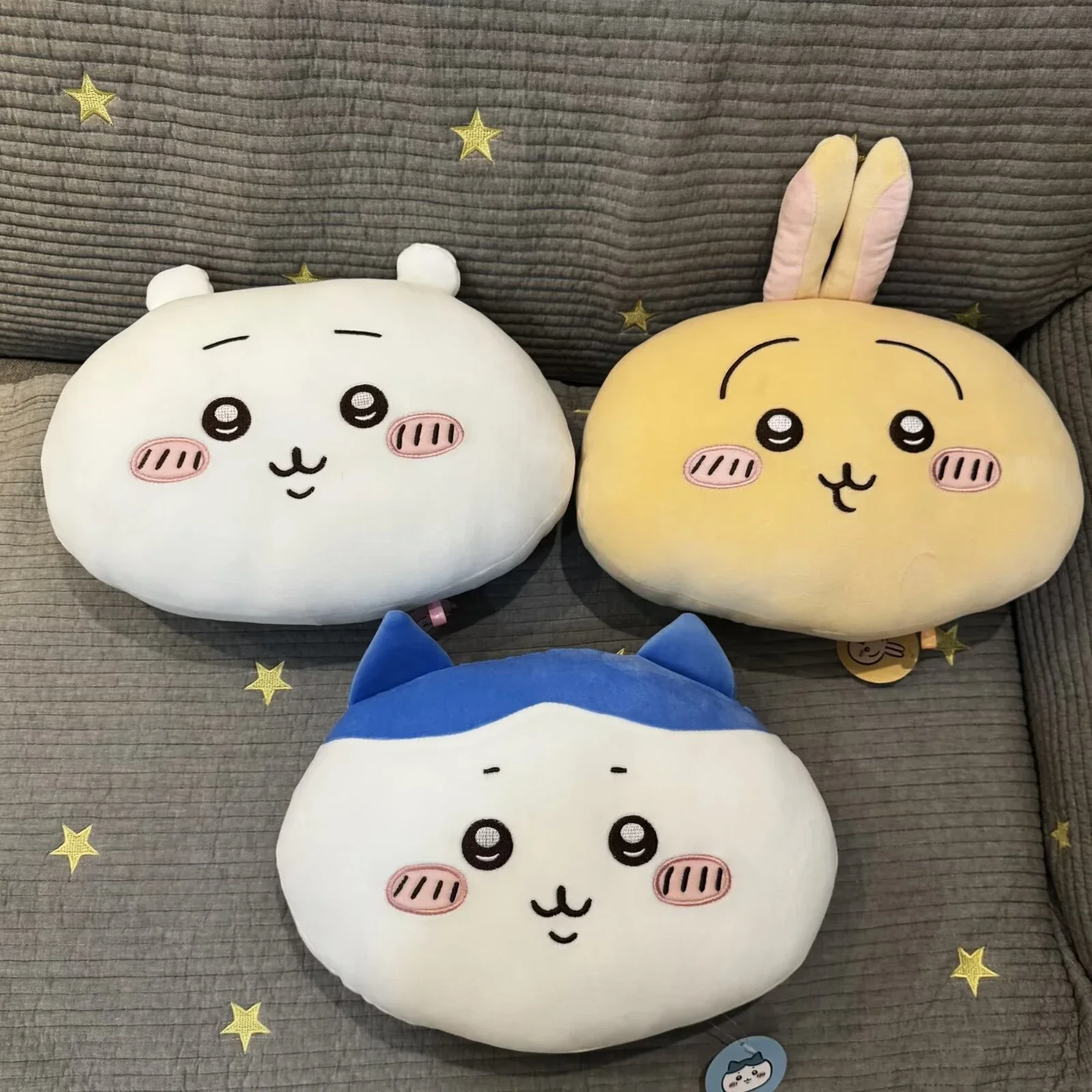 Cojín trasero muy suave Chiikawa, cómodo almohada Hachiware Usagi de peluche, sofá cama, decoración del hogar, cojín para reposacabezas, regalos para asiento de coche