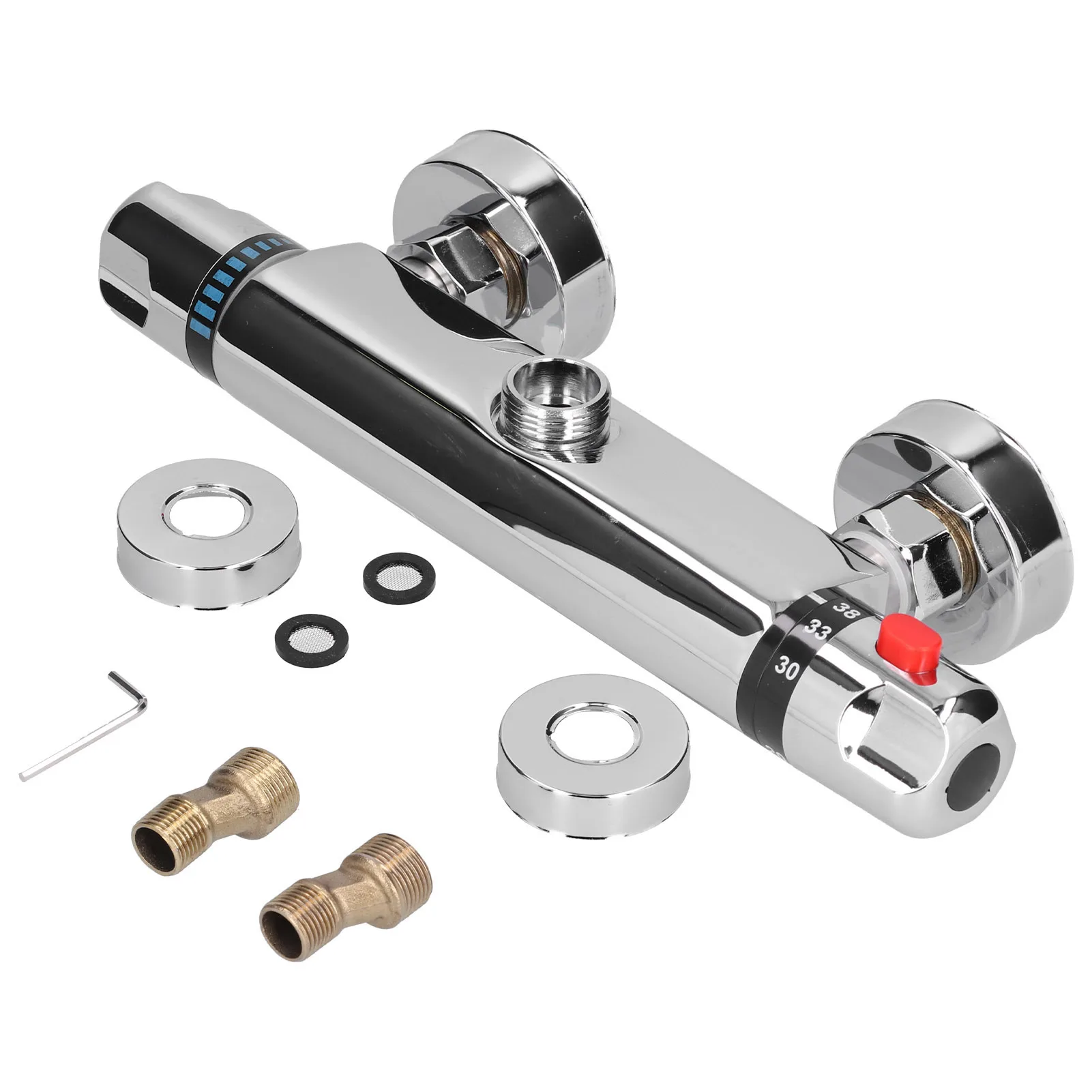 3/4inch Thermostatic Shower Valve Bath Mixer Anti‑scald 20℃-50℃ Constant Temperature Hot Cold Water Mixer Valve for Bathroom